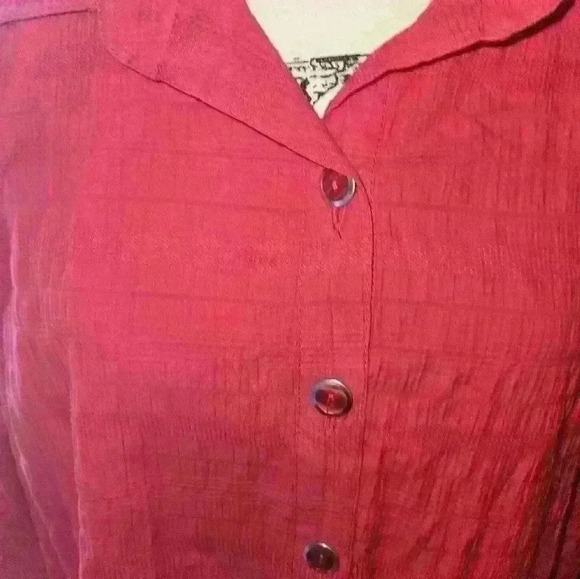 Rebecca Malone Womans 3/4 Sleeve Red Blouse Size Xl - Picture 5 of 11